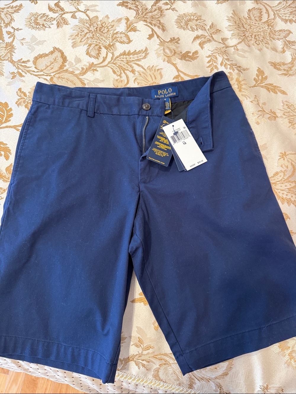 Polo by Ralph Lauren Navy Flat Front Chino Shorts